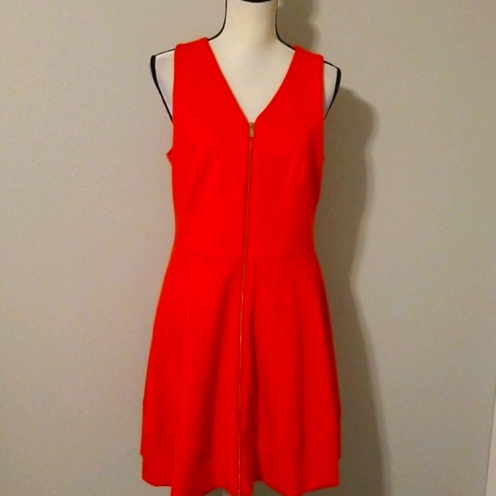 Vince Camuto front zip fit flare dress